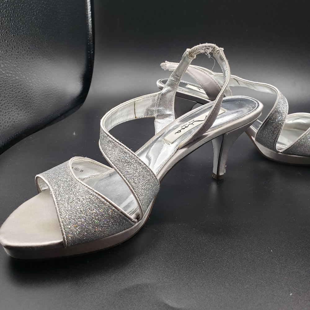 Nina silver sparkly heels